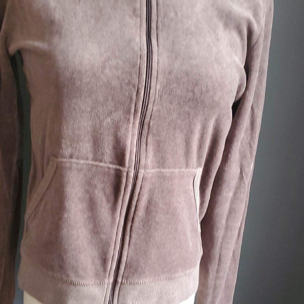 Juicy Couture Dusty Pink Brown Zip-Up Hoodie Set SIZE L - Picture 2 of 14